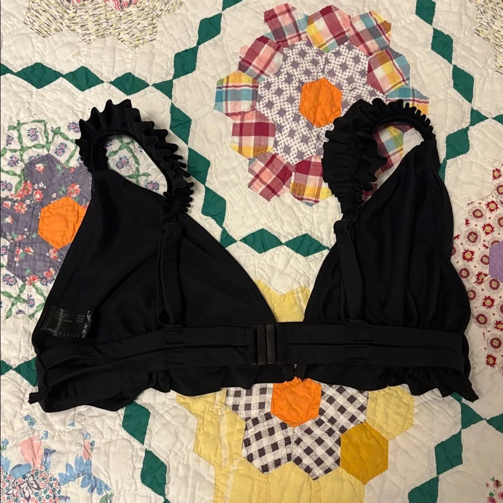 Black Ruffled Bikini Top - Picture 3 of 4
